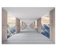 Papel Pintado Efecto 3D Túnel Nubes Cielos Ver Salón Dormitorio - Incluye Pegamento - Fotomurales Pared Tejido No Tejido Decorativos Murales Fotográfico Moderno Decoración de Paredes (368x254 cm)