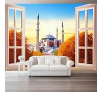 Papel Pintado Efecto 3D, Vistoso Papel Pintado FotografíA Mural con Iglesia Moderna Arquitectura Motivo, 400 x 280 cm Moderna Murales Decoración para SalóN Dormitorio Oficina