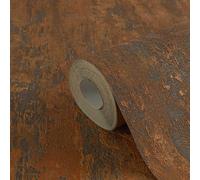 Papel Pintado Efecto Óxido Y Metal En Estilo Industrial - Naranja, Cobre, Marrón