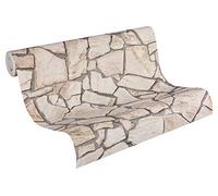 Papel Pintado Efecto Piedra Elements A.S. Création Papel pintado tejido no tejido 10.05 m x 0.53 m Beige Gris Marrón Fabricado en Alemania 927323 9273-23