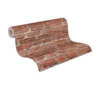 Papel Pintado Efecto Piedra Elements A.S. Création Papel pintado tejido no tejido 10.05 m x 0.53 m Rojo Gris De Colores Fabricado en Alemania 361392 36139-2, multicolor