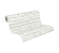 Papel Pintado Efecto Piedra Neue Bude 2.0 Ed.II Papel pintado tejido no tejido 10.05 m x 0.53 m Blanco Gris Fabricado en Alemania de A.S. Création 374142 37414-2