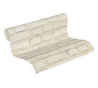 Papel Pintado Efecto Piedra Neue Bude 2.0 Ed.II Papel pintado tejido no tejido 10.05 m x 0.53 m Gris Blanco Fabricado en Alemania de A.S. Création 374141 37414-1