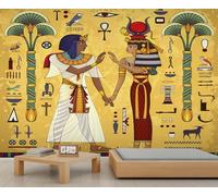Papel pintado egipcio antiguo Egipto, rey y reina, papel pintado para dormitorio de niñas, mural pictográfico para sala de estar, árbol de símbolos tradicionales, papel de pared para dormitorio, sala