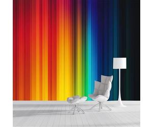 Papel Pintado Elementos De Franjas Verticales Degradado Arcoíris 150 × 105 cm Fotomurales Pared Seda Decorativos Murales Fotográfico De Paredes Salón Dormitorio Habitación Siete Colores
