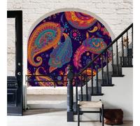 Papel Pintado Estampado de cachemir Arte pop abstracto geométrico 3D Salón Dormitorio 200x140cm, Fotomurales Pared Tejido No Tejido Decorativos Murales Fotográfico Decoración de Paredes