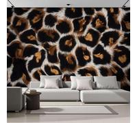 Papel pintado Estampado De Leopardo Manchas 250 x 175 cm, Fotomurales Panorámico no tejido Negro, Murales Decoración Pared Animales Salvajes Realistas, para Dormitorio y Sala de Estar Oficina