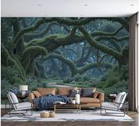 Papel Pintado Estilo De Cuento De Hadas De Fantasía 400x280cm, Mural Árboles Antiguos Y Musgo A Lo Largo Del Camino Muebles Sala De Estar Dormitorio Baño - Moderno Decoración De Paredes