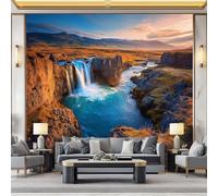 Papel Pintado Estilo Natural Y Casual Multicolor 200 X 140 Cm, Mural Valle Cascadapapel Pintado Adhesivo Impermeable Vinilopara Muebles Sala De Estar Dormitorio Baño - Moderno Decoración De Paredes