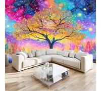 Papel Pintado Fantasía Magia Bosque Árbol Grande 350 x 256 cm, Multicolor Tejido No Tejido con Efecto 3D, Ideal para Pasillo Oficina o Regalo de Inauguración Mural de Pared