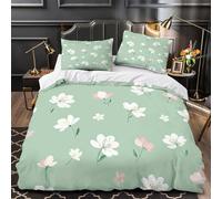 Papel pintado floral Funda de Edredón Cremallera Oculta 3 Piezas Microfibra Suave Diseño 3D con Fundas de Almohada Antialérgica Diseño de jardín vintage Funda Edredon for familia King（220x240cm）