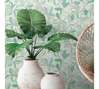 Papel pintado floral verde y blanco - Livingwalls House of Turnowsky 389083 - Papel pintado floral no tejido, 10,05 m x 0,53 m, fabricado en Alemania