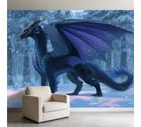 Papel pintado fotográfico 3D con diseño de animales y dragones bosque, 300 x 210 cm, papel pintado no tejido, papel pintado fotográfico de fieltro para dormitorio, salón, TV, fondo de pared