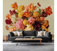 Papel pintado fotográfico 3D con diseño de tulipán de plantas, 300 x 210 cm, mural de pared, pintura al óleo moderna, para sala de estar, TV, sofá, hotel, murales