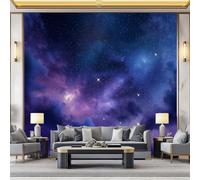 Papel pintado fotográfico 3D con estrellas de nebulosa no tejida, mural de pared de fantasía, espacio de fantasía, para sala de estar, dormitorio, papel pintado decorativo - 350 x 256 cm - Papel