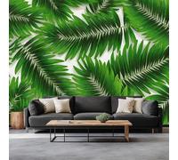 Papel pintado fotográfico 3D con hojas de palmera, 450 x 315 cm, mural de pared estilo tropical moderno para sala de estar, TV, sofá, murales temáticos de hotel