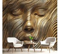 Papel pintado fotográfico 3D con relieve abstracto, mural con imagen de mujer encantadora, papel pintado fotográfico de tela de seda color oro oscuro para pared de dormitorio o sala de estar, 430 cm x