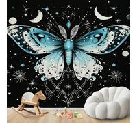 Papel pintado fotográfico 3D de mariposas para dormitorio, bruja celestial, no tejido, azul, blanco, negro, decoración de pared para sala de estar, luna y estrellas, habitación infantil estampada, 430