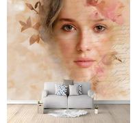Papel pintado fotográfico 3D no tejido con estampado floral de una mujer de ensueño, ideal para decorar paredes de salón, dormitorio, habitación infantil, oficina o pasillo. Dimensiones: 350 cm x 256