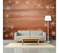 Papel pintado fotográfico 3D romántico con copos de nieve, estrellas, rayas, no tejido, decoración de Navidad, sala de estar, dormitorio, 200 x 140 cm, mural fotográfico para sala de estar, sofá