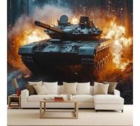 Papel Pintado Fotográfico 450x315 cm 3D Tanques Militar Vehículos Blindados Patrón Tejido No Tejido Murales Mate Fotomurales Moderna Decoración de Pared Renovación Para Salón Dormitorio Oficina