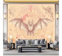 Papel pintado fotográfico artístico 3D con murciélagos voladores no tejido, mural de pared estilo gótico para salón, dormitorio, decoración - 350 x 256 cm - Mural fotográfico - Sala de estar, sofá