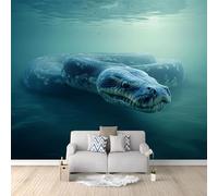 Papel pintado fotográfico artístico 3D de pitón no tejido, mural de pared para sala de estar, dormitorio, decoración - 400 x 280 cm, mural fotográfico - sala de estar, sofá, fondo de TV
