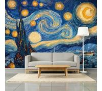 Papel pintado fotográfico artístico 3D, pintura al óleo espacial, árbol de Navidad, cielo estrellado, no tejido, mural de pared, decoración abstracta para sala de estar, dormitorio, 350 x 256 cm