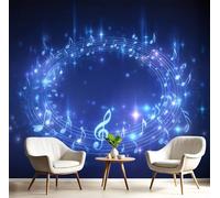Papel Pintado Fotográfico Azul Notas Intermitentes Música De Ciencia Ficción, Mural De Pared Para Dormitorio, Sala De Estar, Habitación Infantil, Decoración De Pared, 200X140Cm