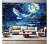 Papel Pintado Fotográfico Búho del bosque 450 x 315 cm vista nocturna Fotomural Panorámico Moderno para Decoración de Pared