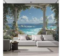 Papel Pintado Fotográfico Columnas Románticas Romanas Tejido No Tejido Papel Tapiz XXL Fotomurales Murales Arco Elegante Pasillo Diseno Fotográfico Para Habitación infantil Salon 500An×350Al cm