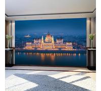 Papel Pintado Fotográfico Complejo de edificios urbanos 350 x 250 cm Azul Fotomural Moderno XXL para Decoración de Pared