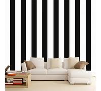 Papel pintado fotográfico con diseño de rayas blancas y negras no tejidas, impresión artística de, mural de pared en blanco y negro, decoración de pósteres, 400 x 280 cm (ancho x alto)