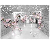 Papel pintado fotográfico con efecto 3D, diseño abstracto de orquídeas, 400 x 280 cm, incluye pegamento, para dormitorio, salón, pasillo, papel pintado, listo para montar