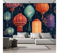 Papel Pintado Fotográfico con Efecto 3D Festival Linternas, Pintura de Estilo Chino, 400Anx280Al cm Mural Panorámico, Tapiz de Pared Grande, Dormitorio Respetuoso Decorativo