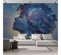 Papel Pintado Fotográfico con Efecto 3D Galaxia Mujer Retrato, Pintura de Sueño, 450Anx315Al cm Mural Panorámico, Tapiz de Pared Grande, Dormitorio Respetuoso Decorativo