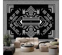 Papel pintado fotográfico con formas geométricas, efecto 3D, tejido no tejido, revestimiento de pared negro, decoración de pared para salón, dormitorio infantil, niñas y niños, 150 cm x 105 cm