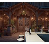 Papel Pintado Fotográfico Con Taberna Estilo Western, Impresión Arquitectura Granja Para Pared, Póster Decorativo Marrón Parduzco Efecto 3D Para Cafetería Restaurante Hotel Temático, 400X280Cm