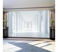 Papel Pintado Fotográfico Corredor de pilares de piedra del palacio 450 x 315 cm Diseño 3D Fotomural Panorámico Moderno para Decoración de Pared