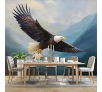 Papel pintado fotográfico de 300 x 210 cm, mural de pared de montaña de paisaje natural, mural de águila animal, no tejido, papel tapiz fotográfico grande para sala de estar, dormitorio, cocina