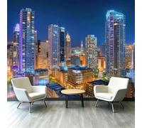 Papel pintado fotográfico de fieltro con visión nocturna realista, para salón, dormitorio, habitación infantil, oficina, edificio de ciudades, papel pintado no tejido, papel pintado de pared, 150 x