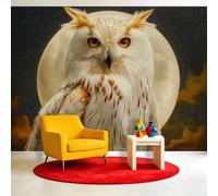 Papel pintado fotográfico de fieltro, diseño de búho, animales salvajes, 400 x 280 cm, diseño de animales salvajes, para dormitorio, salón, cocina, papel pintado XXL, efecto 3D