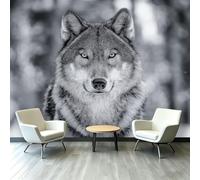 Papel pintado fotográfico de fieltro para salón, 200 x 140 cm, diseño de animales salvajes, lobo