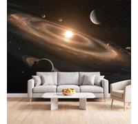 Papel pintado fotográfico de fieltro resistente a la luz, diseño de estrella y luna, 200 x 140 cm, Full HD 3D, diseño de ciencia ficción
