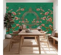Papel pintado fotográfico de flores de magnolia con efecto 3D, papel pintado no tejido, mural de pared verde para sala de estar, dormitorio, habitación infantil, fondo de TV, arte de pared, 200 cm x 1