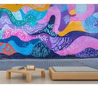 Papel pintado fotográfico de graffiti de 100 x 70 cm, mural creativo de garabatos, arte callejero, papel tapiz grande para decoración de pared de sala de estar (no se pega y pega)