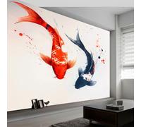 Papel pintado fotográfico de Koi con tinta china, 250 x 175 cm, no tejido, de alta calidad, para dormitorio, sala de estar, ecológico, póster decorativo