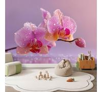 Papel pintado fotográfico de orquídea floral, 350 x 256 cm, impresión artística no tejida, póster decorativo, moderno, minimalista, para sala de estar, dormitorio, pasillo, oficina en casa