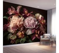 Papel pintado fotográfico de orquídea peonía floral, 350 x 256 cm, no tejido, mural de pared 3D para sala de estar, arte romántico clásico para dormitorio, habitación de los niños, comedor