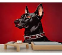 Papel pintado fotográfico de perro de 200 x 140 cm, mural de labrador con temática de animales, papel tapiz grande para sala de estar, decoración de pared de perro (no se pela y pega)